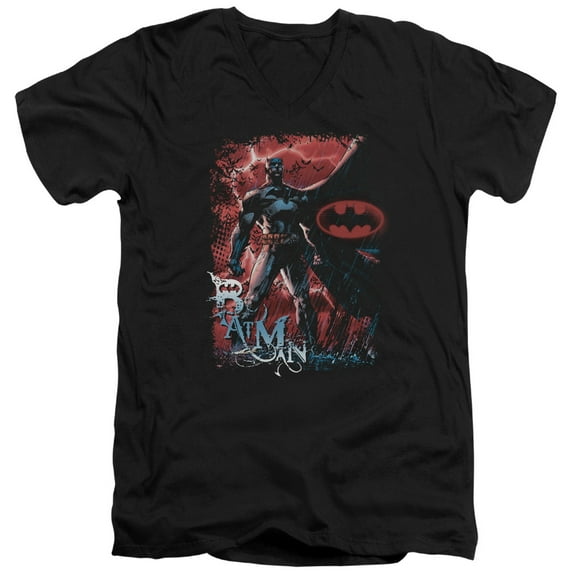 Batman Gotham Reign S/S Adult V-Neck T-Shirt Black