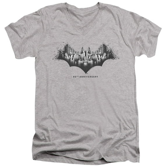 Batman - Gotham Shield - Slim Fit V Neck Shirt - Large