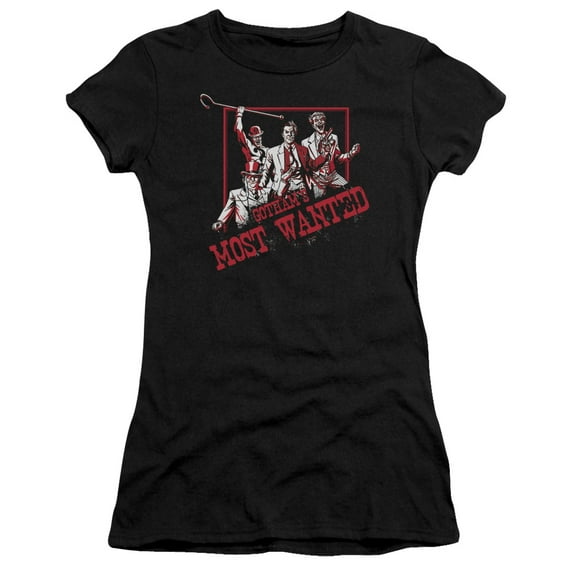 Batman Gothams Most Wanted S/S Junior Women's T-Shirt Sheer Black