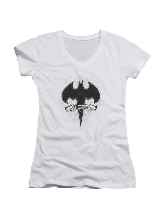 Batman Gothic Gotham Junior Women's T-Shirt V-Neck White