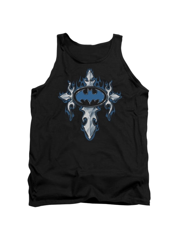 Batman Gothic Steel Logo Adult Tank Top Black