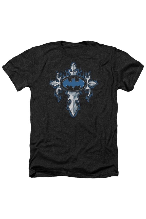 Batman - Gothic Steel Logo - Heather Short Sleeve Shirt - Medium