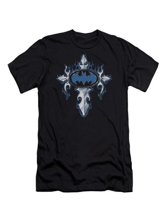 Batman Gothic Steel Logo Premium Canvas T-Shirt Adult Slim Fit 30/1 Black