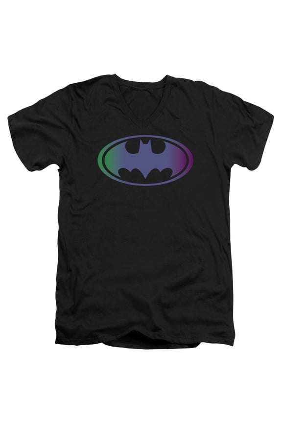 Batman - Gradient Bat Logo - Slim Fit V Neck Shirt - Medium