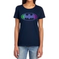 thumbnail image 1 of Batman Gradient Bat Logo Women's T Shirt, Navy, Small, 1 of 6