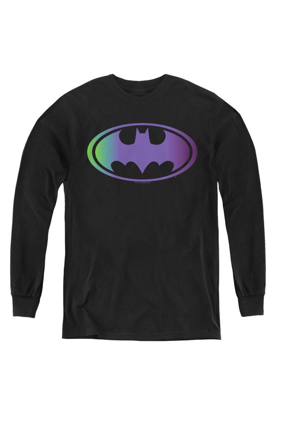 Batman - Gradient Bat Logo - Youth Long Sleeve Shirt - Small