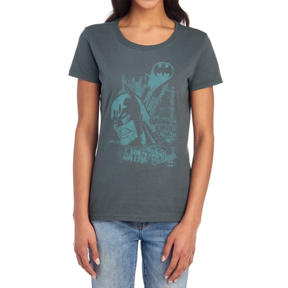 Batman Gritted Teeth Women's T Shirt, Charcoal, Small
