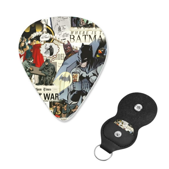 Batman Guitar Picks - Guitar Accessories - Acoustic, Electric, Bass Guitar Picks - Natural Feel, Warm Tone - Assorted Styles, Medium 0.70mm, 6 Pack