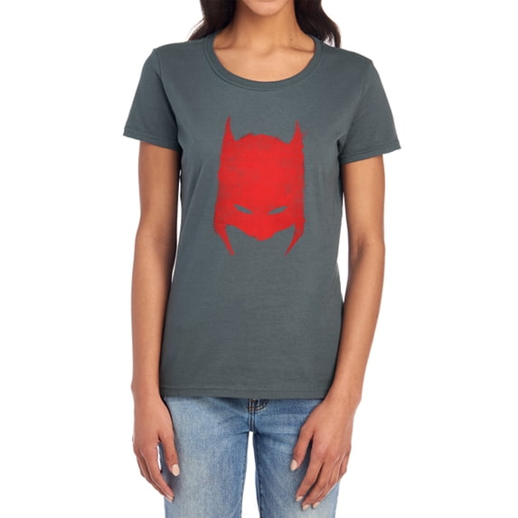 Batman Hacked & Scratched Women's T Shirt, Charcoal, Small