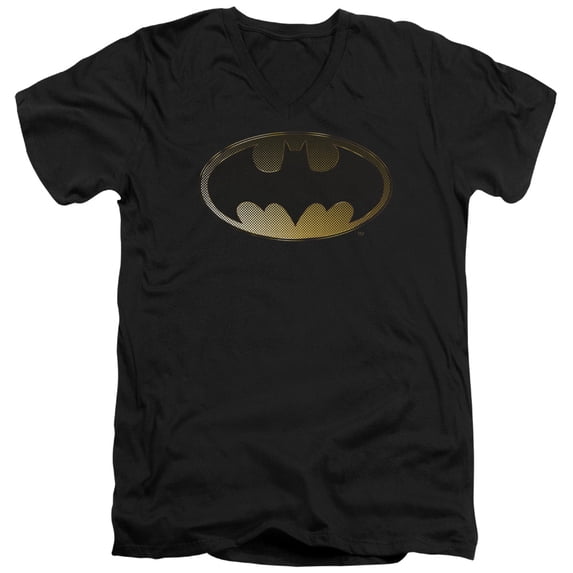 Batman - Halftone Bat - Slim Fit V Neck Shirt - Medium