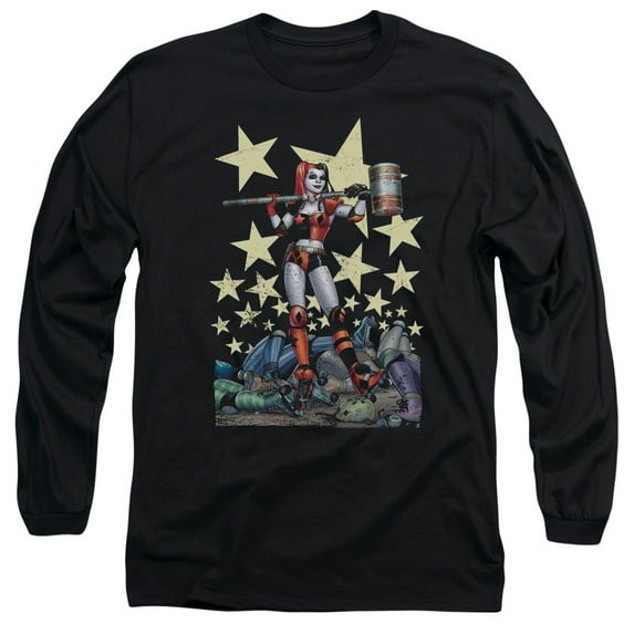 Batman Hammer Time Long Sleeve Adult 18/1 T-Shirt Black