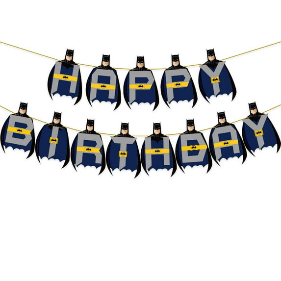 Batman Happy Birthday Banner Party Decoration Bunting for Women Men Girl Boy Celebration Party Backdrops