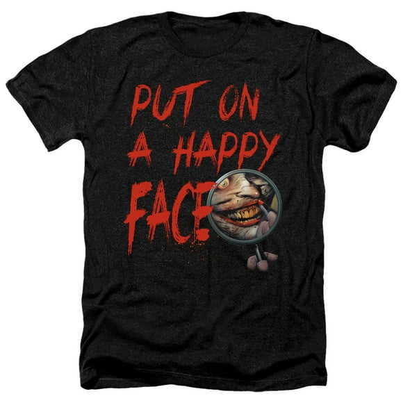 Batman Happy Face Adult Heather Black