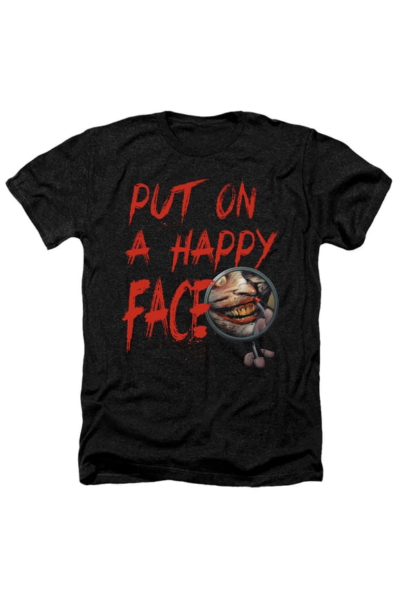 - Happy Face - Heather Short Sleeve Shirt - Small