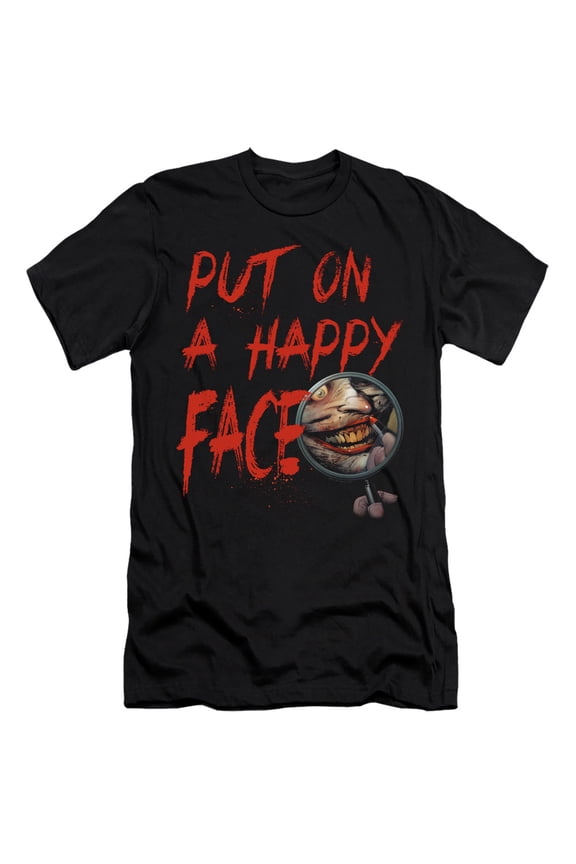 Batman - Happy Face - Premium Slim Fit Short Sleeve Shirt - X-Large