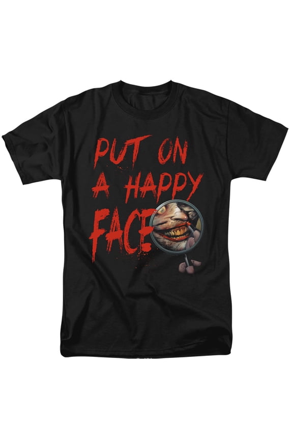 Batman Happy Face S/S Adult 18/1 T-Shirt Black