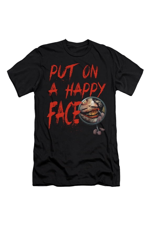 Batman Happy Face S/S Adult 30/1 T-Shirt Black