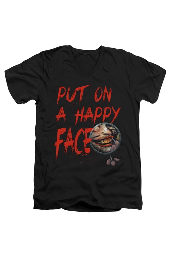 - Happy Face - Slim Fit V Neck Shirt - Large