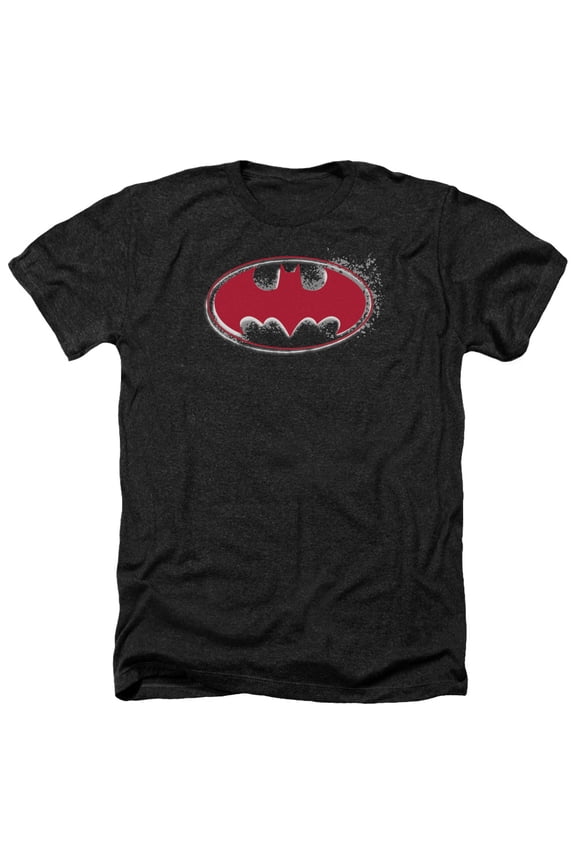 Batman - Hardcore Noir Bat Logo - Heather Short Sleeve Shirt - Medium