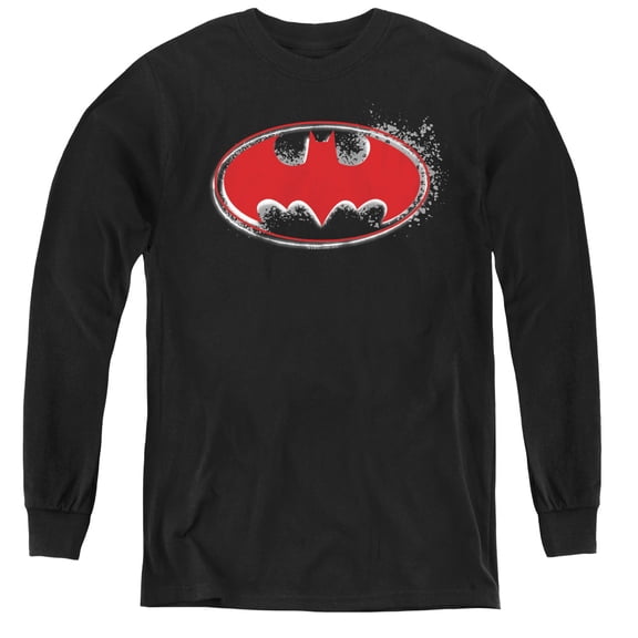 Batman - Hardcore Noir Bat Logo - Youth Long Sleeve Shirt - Large