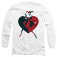 thumbnail image 1 of Batman Harely  Heart Long Sleeve Adult 18/1 T-Shirt White, 1 of 1