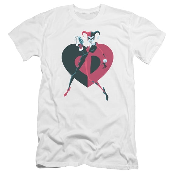 Batman - Harely Heart - Premium Slim Fit Short Sleeve Shirt - X-Large
