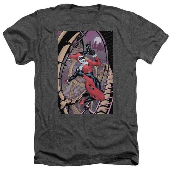 Batman & Harley First-Adult Heather T-Shirt, Charcoal - Extra Large