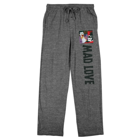 Batman Harley & Joker Mad Love Men's Gray Heather Sleep Pajama Pants-XXL