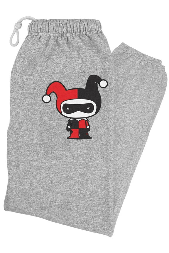 Batman Harley Quinn Cute Chibi Character Unisex Jogger Sweatpants for Men and Women, Athletic Heather, Large