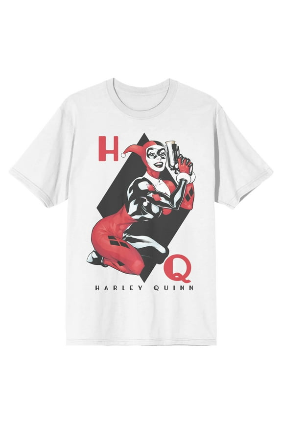Batman Harley Quinn Diamond Background Men's White T-shirt - 6XL