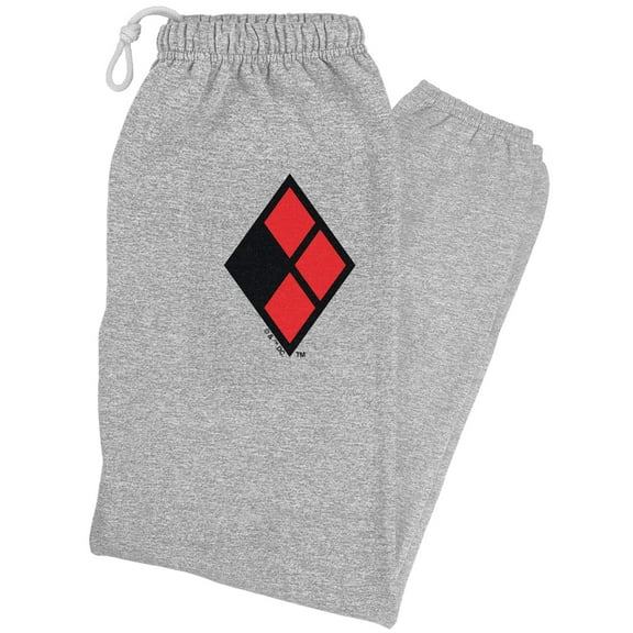 Batman Harley Quinn Diamond Logo Unisex Jogger Sweatpants for Men and Women, Athletic Heather, 2X-Large