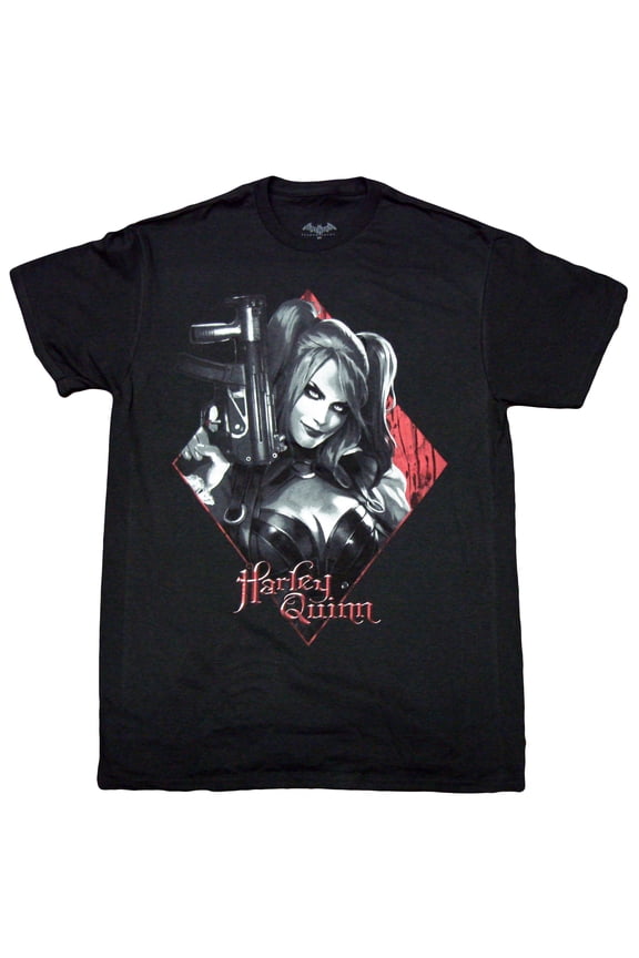 Batman Harley Quinn Diamond & Pistol Adult T-Shirt