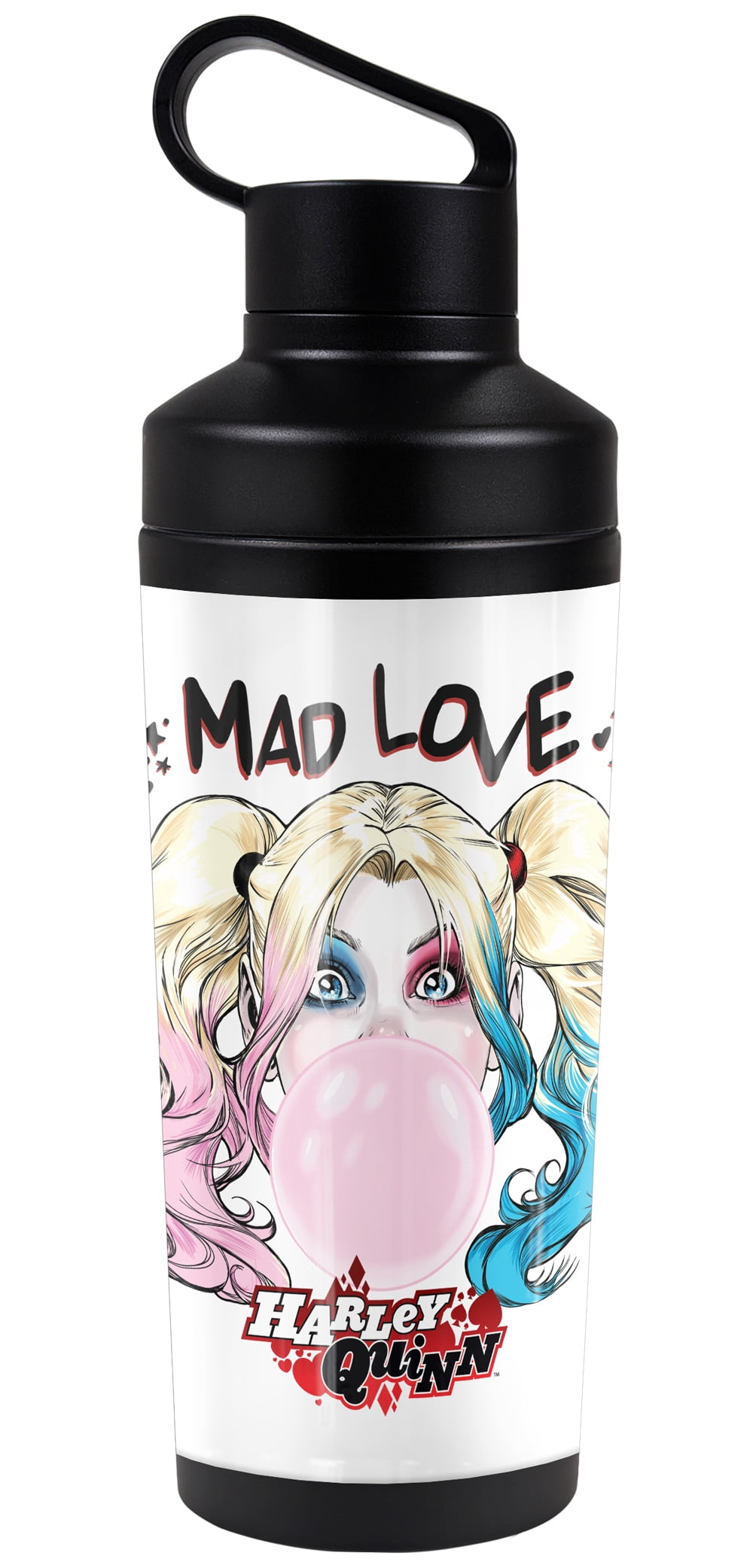 Batman - Harley Quinn Official Tv Show 18 oz Insulated Water Bottle, Leak Resistant, Vacuum Insulated Stainless Steel with 2-in-1 Loop Cap