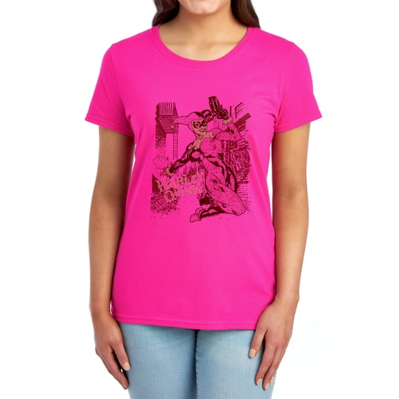Batman Harleys Packing Women's T Shirt, Hot Pink, Small