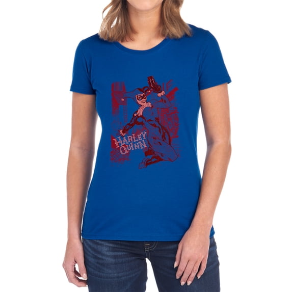 Batman Harleys Packing Women's T Shirt, Royal, Medium