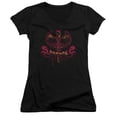 thumbnail image 1 of Batman Heart Of Fire Junior Women's T-Shirt V-Neck Black, 1 of 1