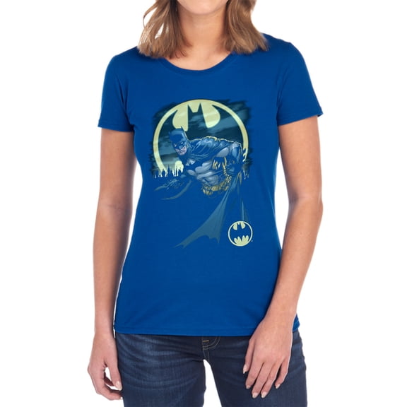 Batman Heed The Call Women's T Shirt, Royal, Large