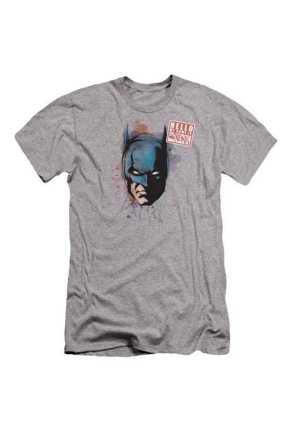Batman - Hello - Premium Slim Fit Short Sleeve Shirt - Medium