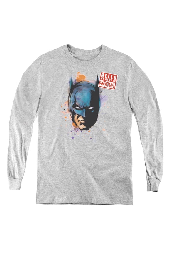 Batman - Hello - Youth Long Sleeve Shirt - Medium