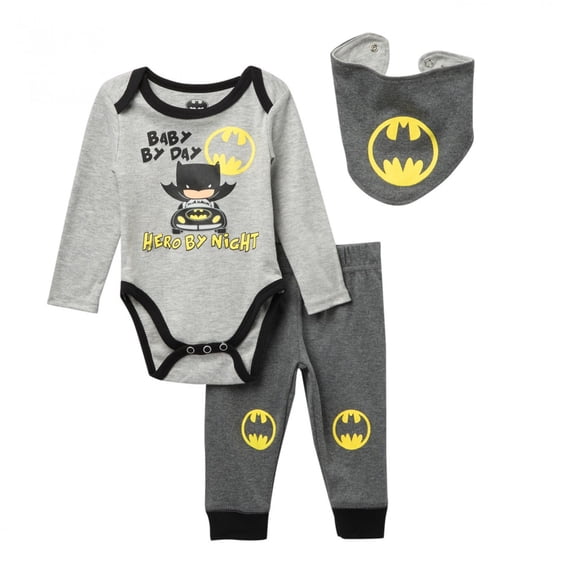 Batman Hero By Night Infant Snap Suit 3-Piece Set-0-3 Months