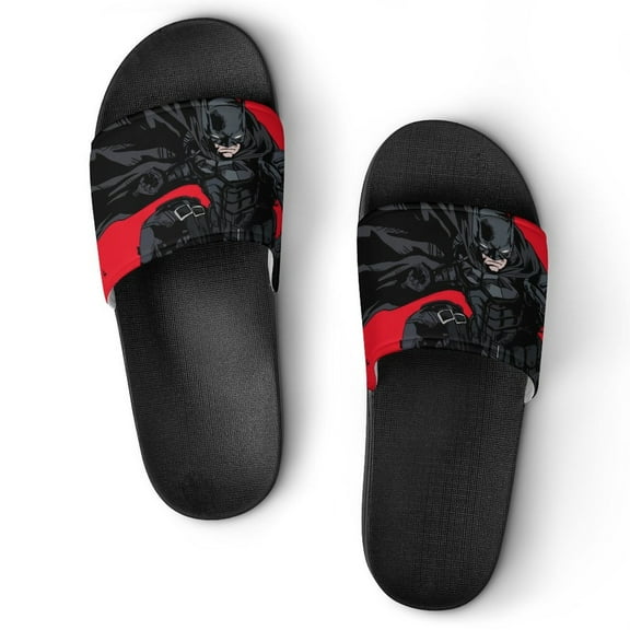 Batman Home Slippers Slide Sandals, Casual Pool Slide Outdoor, Slip-On Sandals Beach Slippers Shower Shoes for Mens Womens Boys Girls