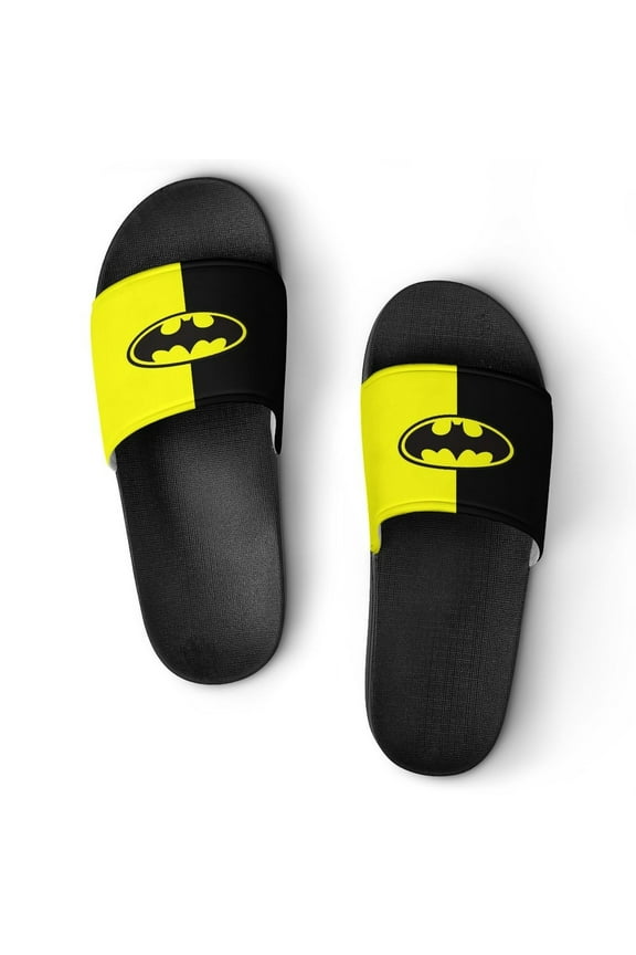 Batman Home Slippers Slide Sandals, Casual Pool Slide Outdoor, Slip-On Sandals Beach Slippers Shower Shoes for Mens Womens Boys Girls
