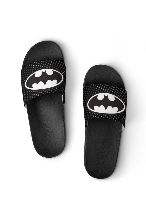 Batman Home Slippers Slide Sandals, Casual Pool Slide Outdoor, Slip-On Sandals Beach Slippers Shower Shoes for Mens Womens Boys Girls