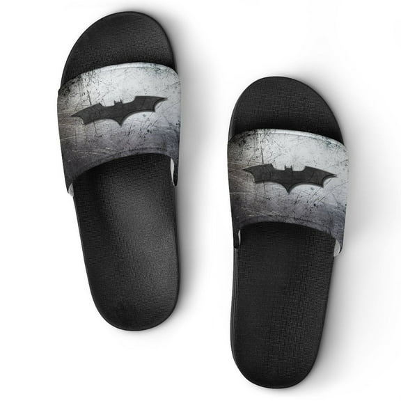 Batman Home Slippers Slide Sandals, Casual Pool Slide Outdoor, Slip-On Sandals Beach Slippers Shower Shoes for Mens Womens Boys Girls