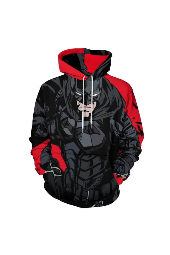 Batman Hoodie Men's Novelty Hoodie 3D Print Pullover Hooded Long Sleeve Sweatshirts Tops Blouse with Pocket