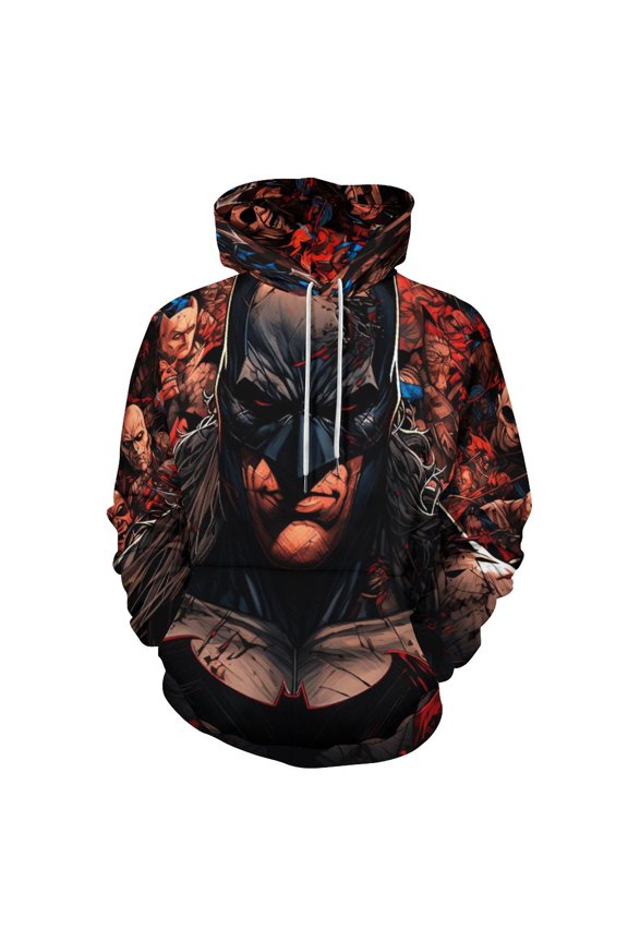 Batman Hoodie Men's Novelty Hoodie 3D Print Pullover Hooded Long Sleeve Sweatshirts Tops Blouse with Pocket