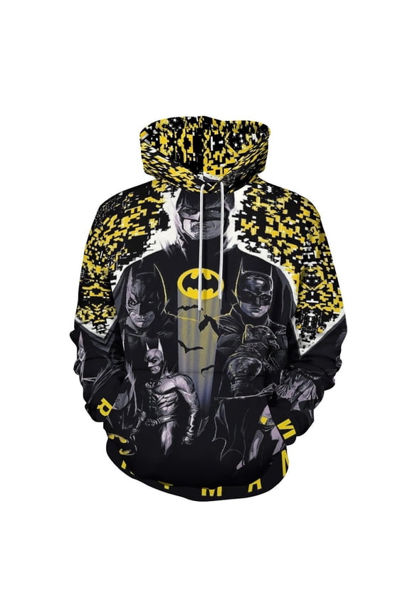 Batman Hoodie Men's Novelty Hoodie 3D Print Pullover Hooded Long Sleeve Sweatshirts Tops Blouse with Pocket