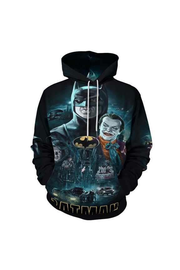 Batman Hoodie Men's Novelty Hoodie 3D Print Pullover Hooded Long Sleeve Sweatshirts Tops Blouse with Pocket