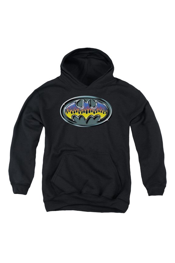 Batman - Hot Rod Shield - Youth Hooded Sweatshirt - Small