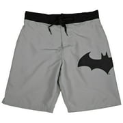 Batman Hush Symbol Heather Grey Board Shorts-Medium (32-34)